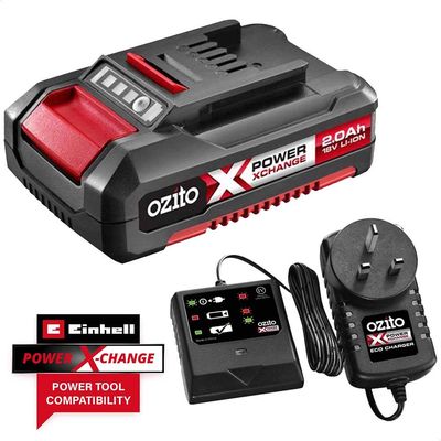 Ozito Genuine PXC 18v Cordless Li-ion Battery 2ah and Eco Charger 2ah
