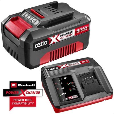 Ozito Genuine PXC 18v Cordless Li-ion Battery 4ah and Fast Charger 4ah