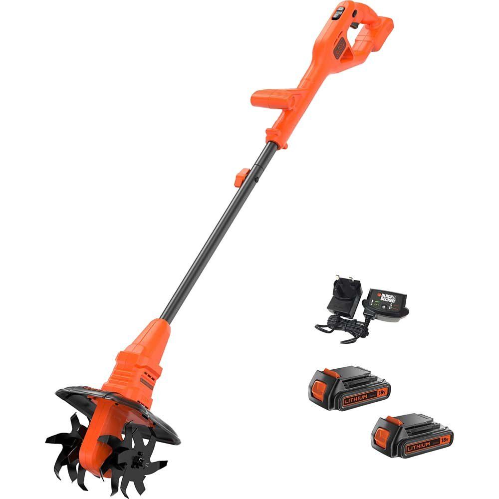 Black and Decker BETL1820L 18v Cordless Tiller 2 x 2ah Li-ion Battery Charger - Image 1