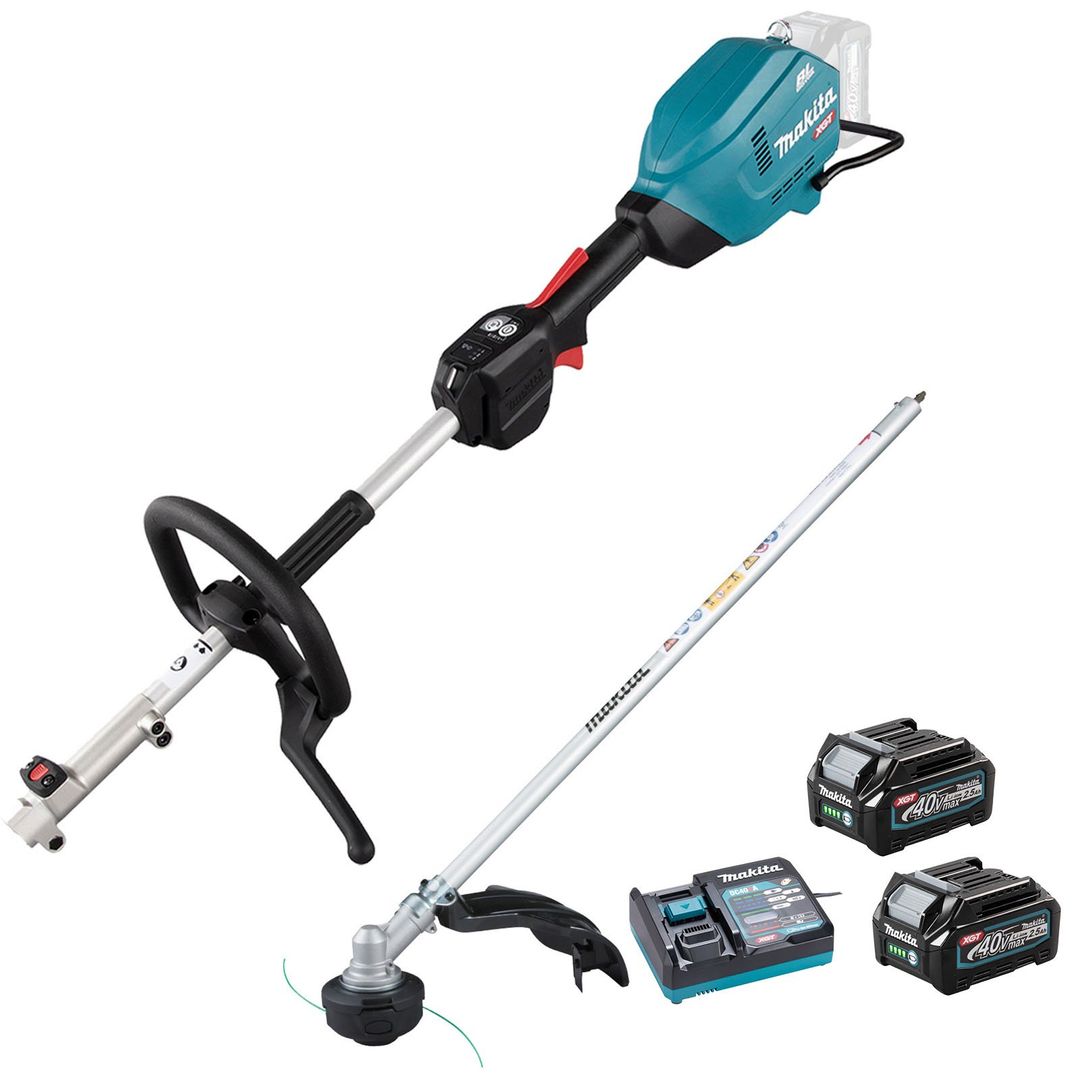 Makita UX01G 40v Max XGT Cordless Brushless Split Shaft Garden Multi Tool Set 2 x 2.5ah Li-ion Battery Charger - Image 1