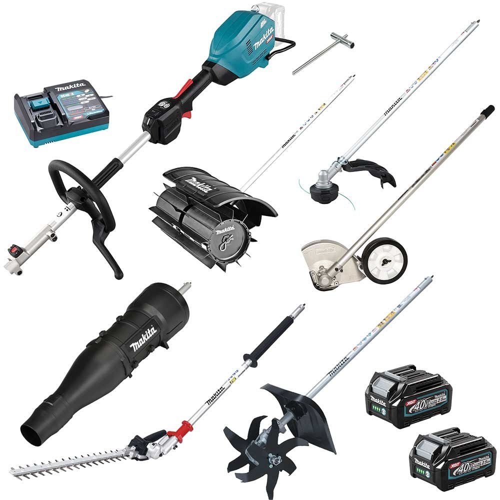 Makita UX01G 40v Max XGT Cordless Brushless Split Shaft Garden Multi Tool Set 2 x 2.5ah Li-ion Battery Charger - Image 1
