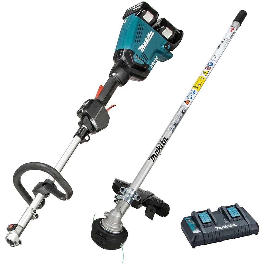 Makita DUX60 Twin 18v LXT Cordless Brushless Split Shaft Garden Multi Tool Set 2 x 6ah Li-ion Battery Charger - Image 1