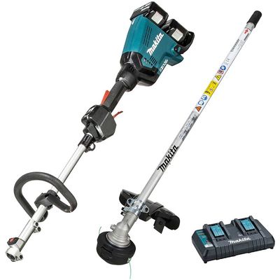 Makita DUX60 Twin 18v LXT Cordless Brushless Split Shaft Garden Multi Tool Set 2 x 6ah Li-ion Battery Charger