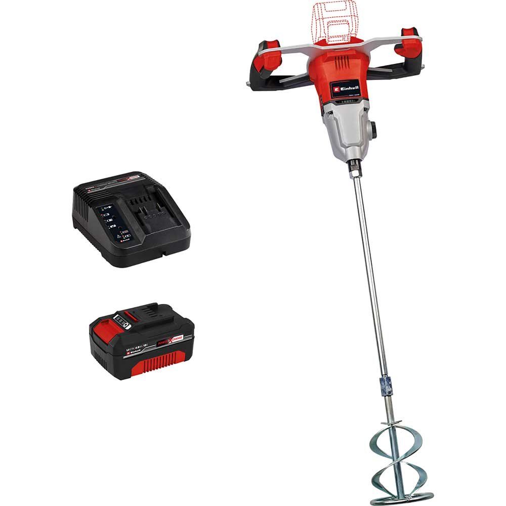 Einhell Professional TP-MX 18-2 Li BL 18v Cordless Brushless Paddle Mixer 2 x 4ah Li-ion Battery Charger No Case - Image 1