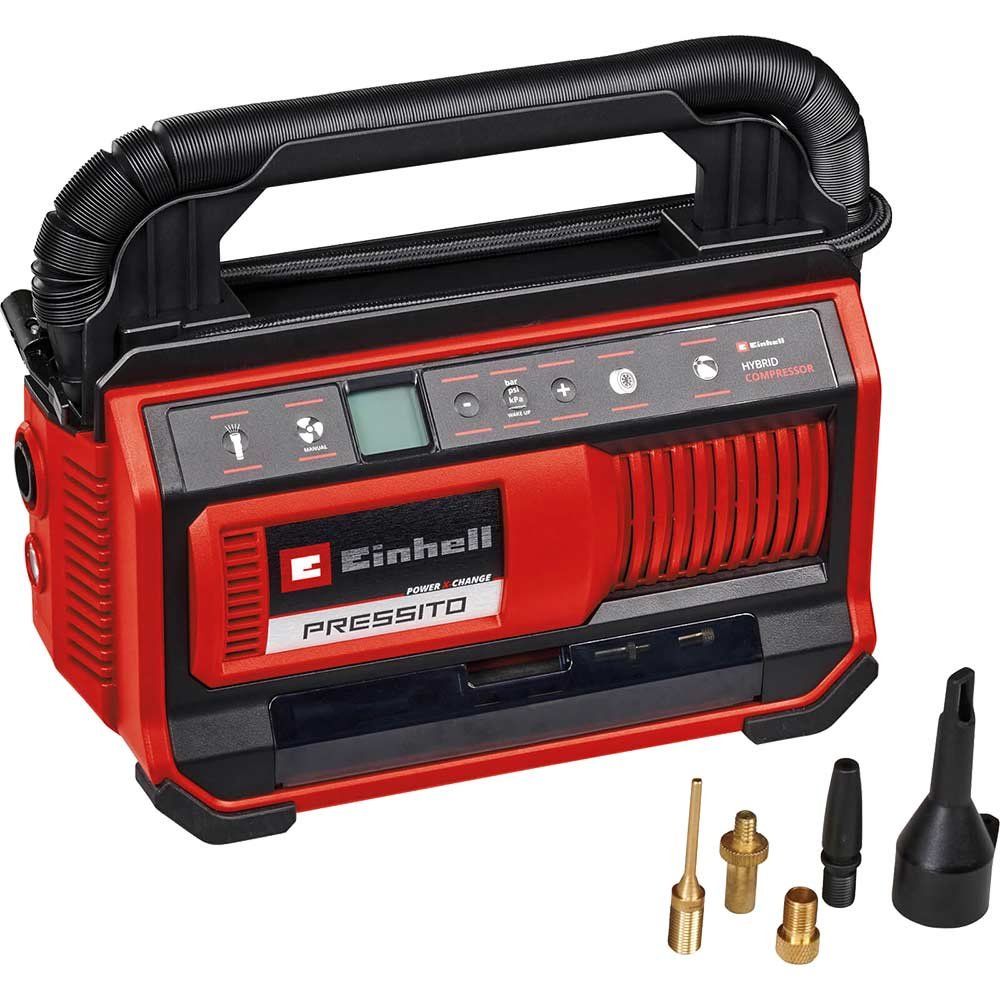 Einhell PRESSITO 18/25 18v Cordless or Mains Air Compressor and Inflator 2 x 2.5ah Li-ion Battery Charger - Image 1