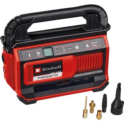 Einhell PRESSITO 18/25 18v Cordless or Mains Air Compressor and Inflator 2 x 2.5ah Li-ion Battery Charger