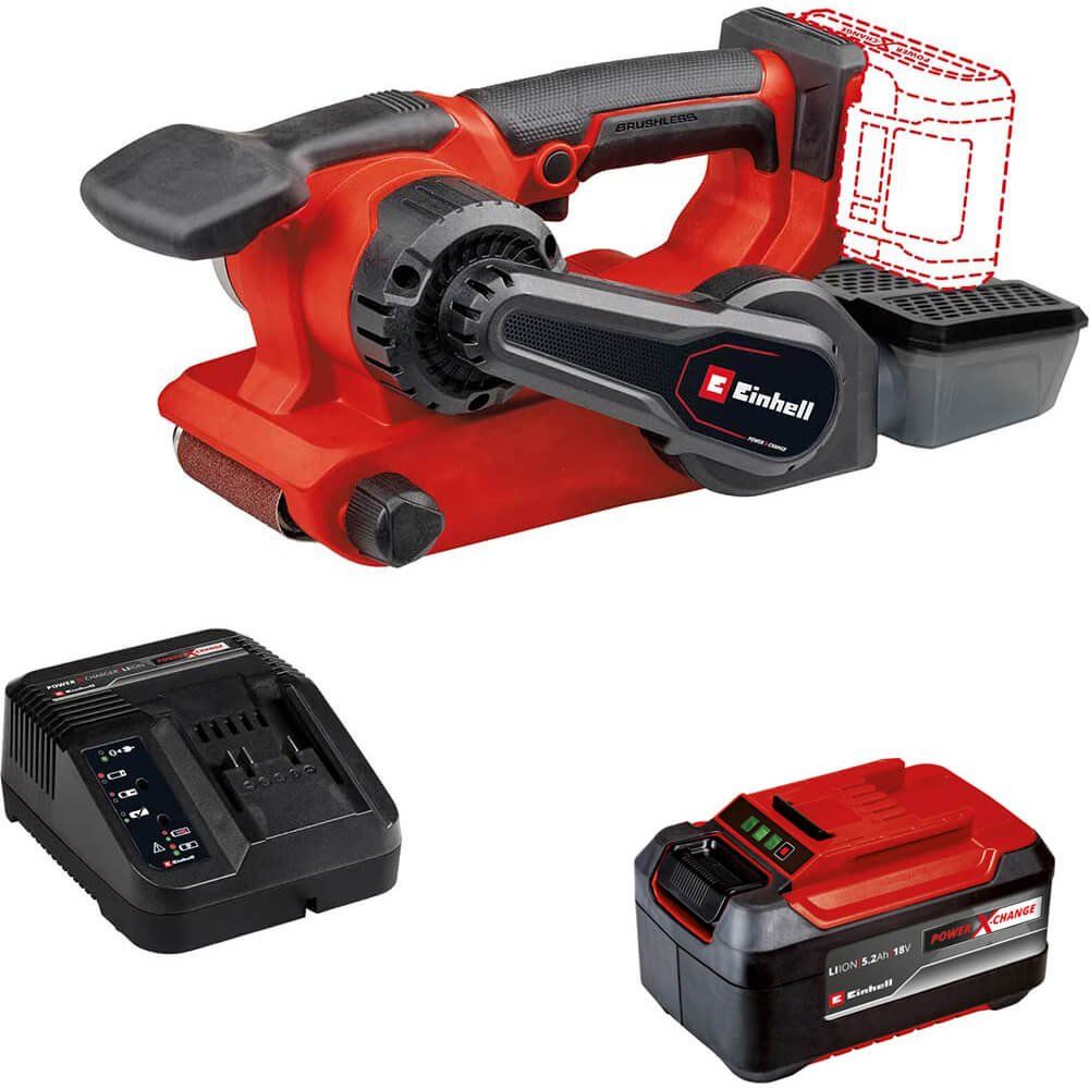 Einhell Professional TP-BS 18/457 BL 18v Cordless Brushless Belt Sander 75mm 1 x 4ah Li-ion Battery Charger No Case - Image 1