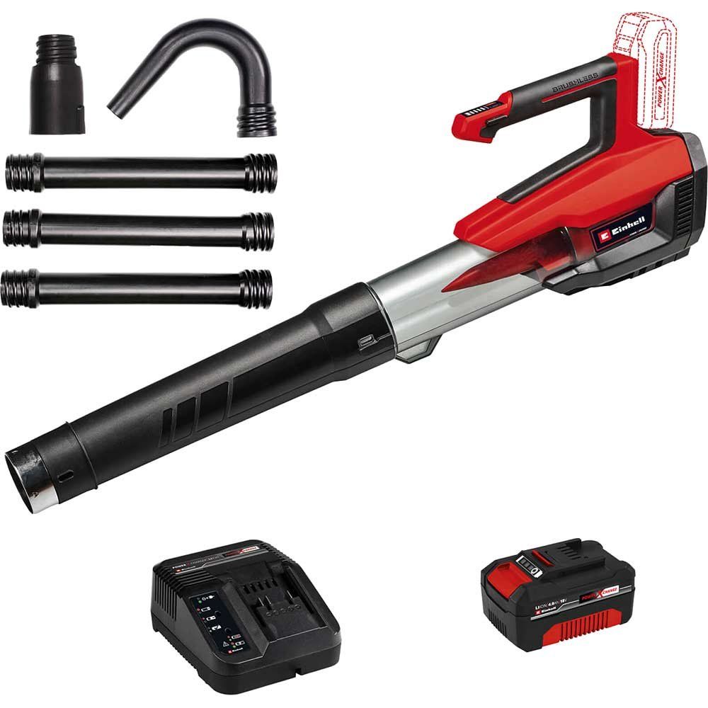Einhell Professional GP-LB 18/200 Li E GK 18v Cordless Leaf Blower and Gutter Cleaning Kit 2 x 5.2ah Plus Li-ion Battery Charger - Image 1