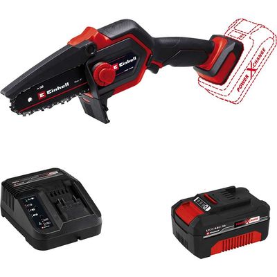 Einhell GE-PS 18/15 Li BL 18v Cordless Mini Pruning Chainsaw 130mm 2 x 2.5ah Li-ion Battery Charger