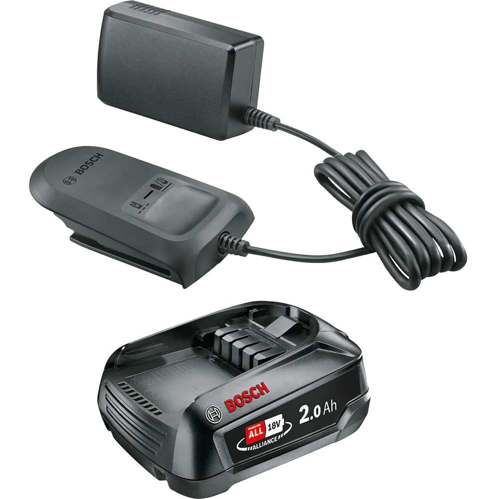Bosch Genuine GREEN P4A 18v Cordless Li-ion Battery 2ah and Standard Charger 2ah - Image 1