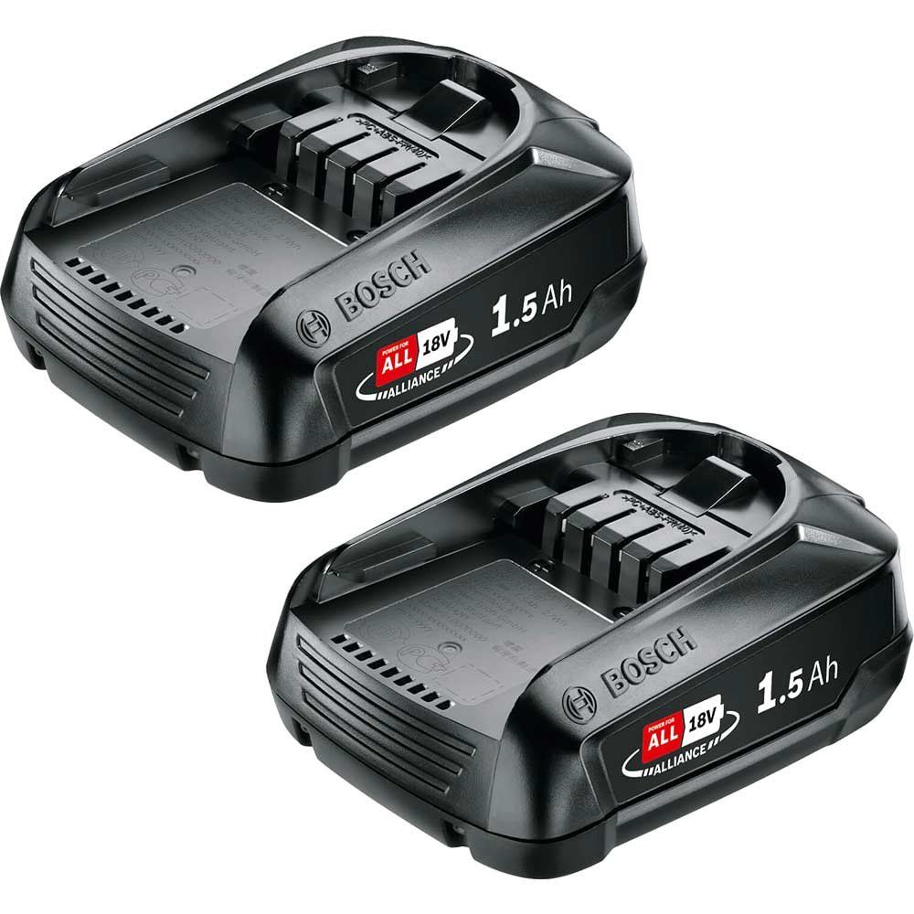 Bosch Genuine GREEN P4A 18v Cordless Li-ion Twin Battery Pack 1.5ah 1.5ah - Image 1