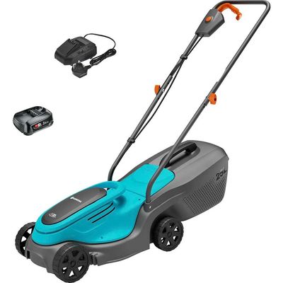 Gardena POWERMAX 30 P4A 18v Cordless Rotary Lawnmower 300mm 2 x 2.5ah Li-ion Battery Charger