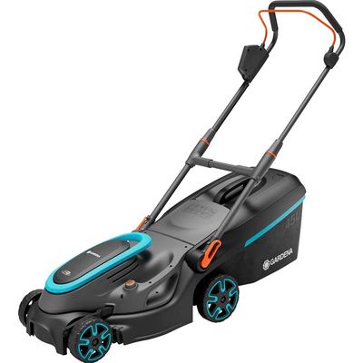 Gardena POWERMAX 37 P4A 36v Cordless Rotary Lawnmower 370mm 2 x 4ah Li-ion Battery Charger