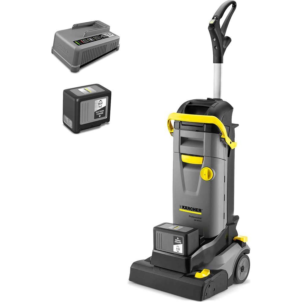 Karcher BR 30/4 C BP Professional 36v Cordless Small Area Floor Cleaner and Scrubber Drier 2 x 7.5ah Li-ion Battery Charger - Image 1