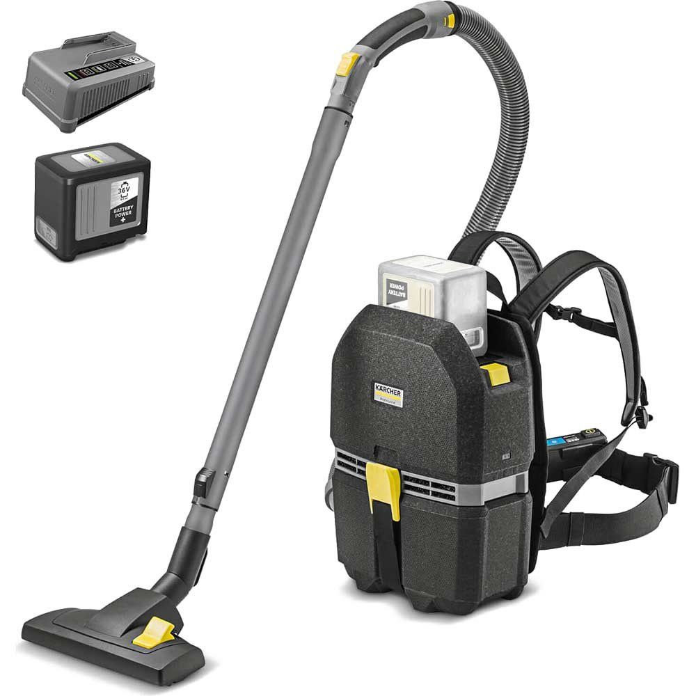 Karcher BVL 3/1 BP Professional 36v Cordless Backpack Vacuum Cleaner 1 x 7.5ah Li-ion Battery Charger - Image 1