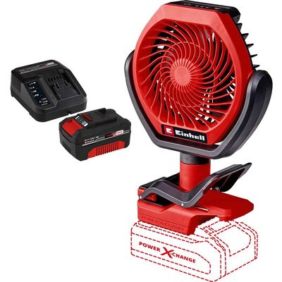 Einhell GC-CF 18/110 Li 18v Cordless Brushless Air Fan 2 x 2.5ah Li-ion Battery Charger