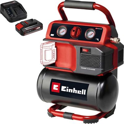 Einhell TE-AC 18/75 Li OF 18v Cordless Oil Free Air Compressor 5 Litre 1 x 2.5ah Li-ion Battery Charger