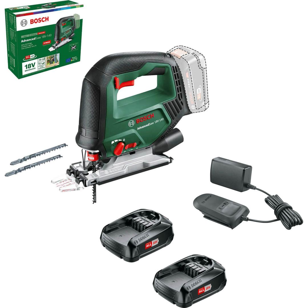 Bosch ADVANCEDSAW 18V-140 P4A 18v Cordless Jigsaw - Image 1