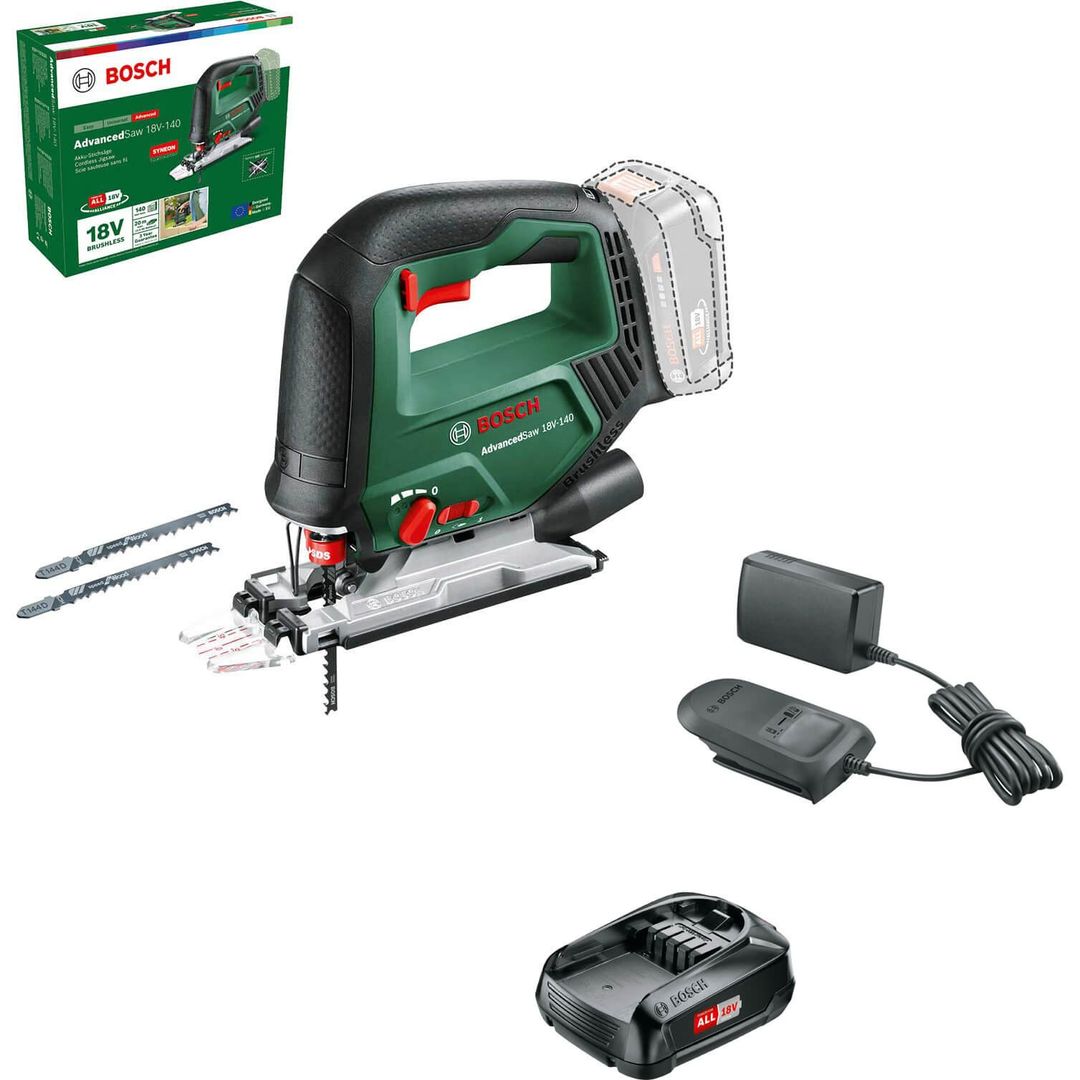 Bosch ADVANCEDSAW 18V-140 P4A 18v Cordless Jigsaw - Image 1