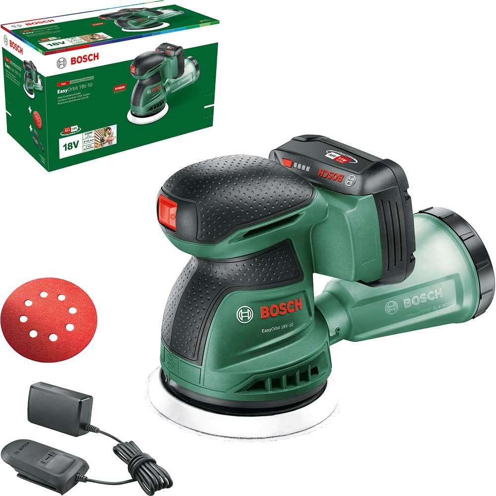 Bosch EASYORBIT 18V-10 P4A 18v Cordless Disc Sander 125mm 2 x 2ah Li-ion Battery Charger No Case - Image 1