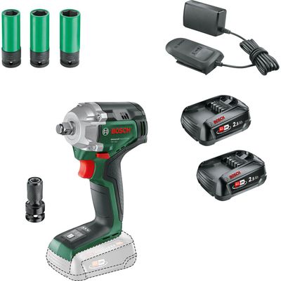 Bosch UNIVERSALIMPACTDRIVE 18V-350 P4A 18v Cordless Impact Wrench 2 x 2ah Li-ion Charger No Case with Accessories