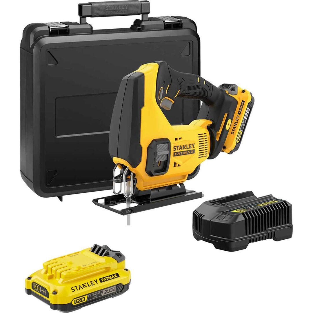 Stanley Fatmax V20 SFMCS600 18v Cordless Jigsaw 2 x 2ah Li-ion Battery Charger Case - Image 1