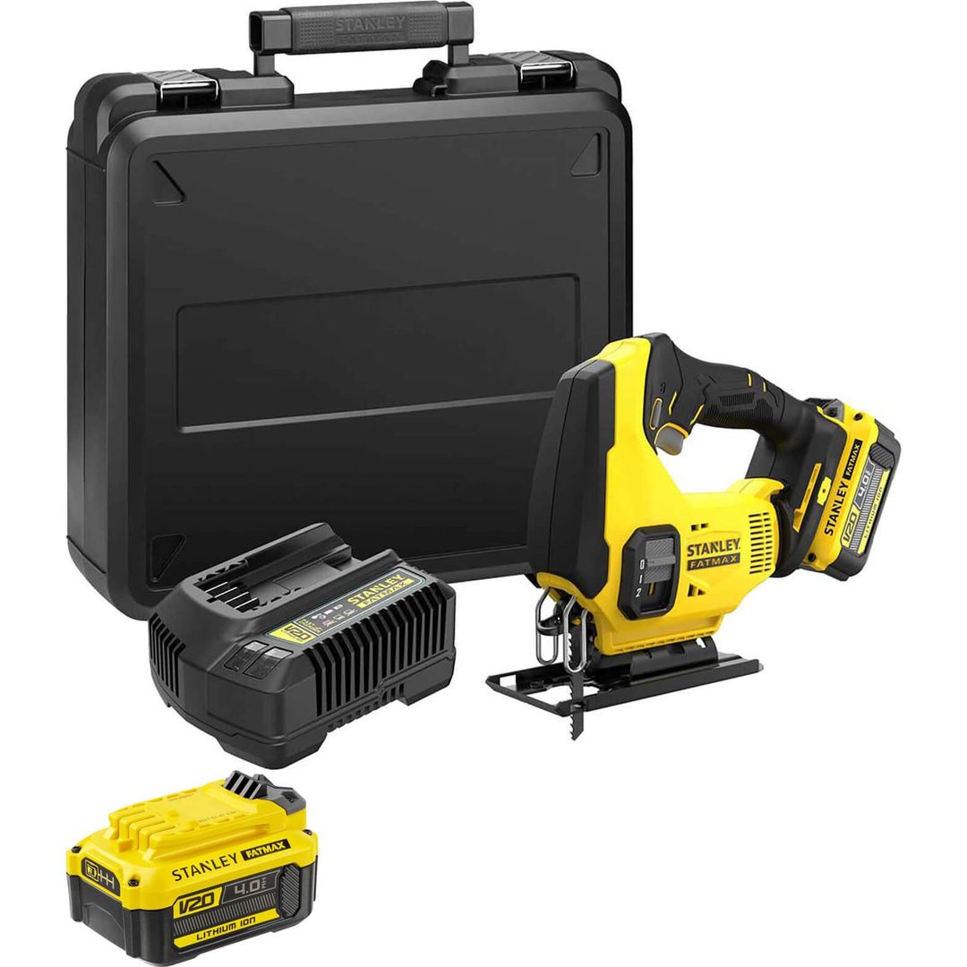 Stanley Fatmax V20 SFMCS600 18v Cordless Jigsaw 2 x 4ah Li-ion Battery Charger Case - Image 1