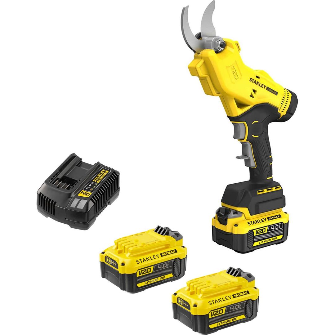Stanley Fatmax V20 SFMCPP32 18v Cordless Power Pruner 3 x 4ah Li-ion Battery Charger - Image 1