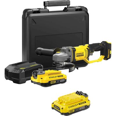 Stanley Fatmax V20 SFMCG400 18v Cordless Angle Grinder 125mm 2 x 2ah Li-ion Battery Charger Case