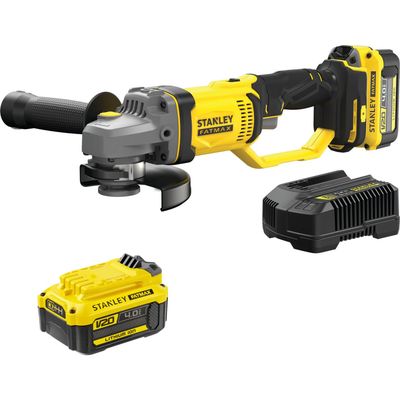 Stanley Fatmax V20 SFMCG400 18v Cordless Angle Grinder 125mm 2 x 4ah Li-ion Battery Charger No Case