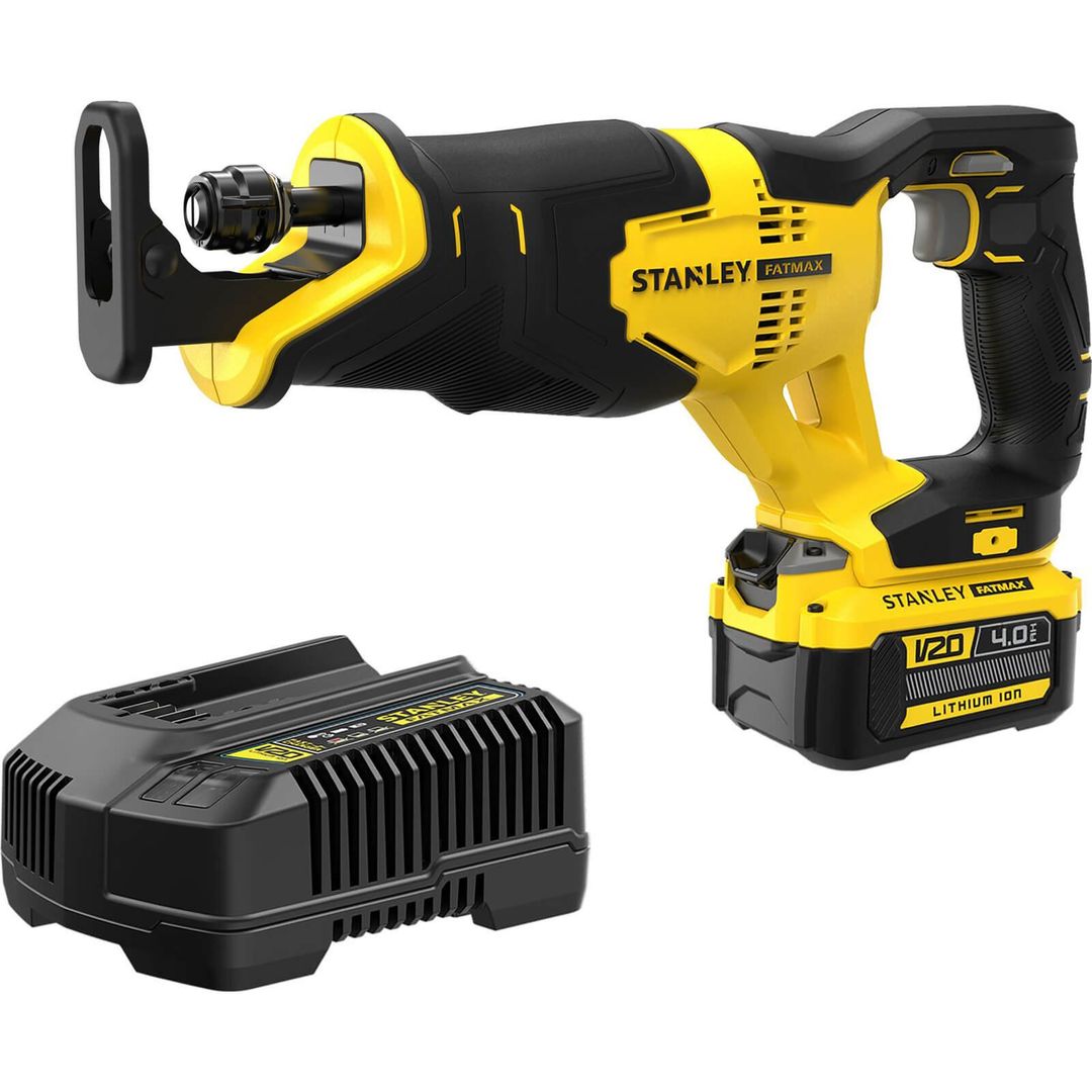 Stanley Fatmax V20 SFMCS300 18v Cordless Reciprocating Saw 1 x 4ah Li-ion Battery Charger No Case - Image 1