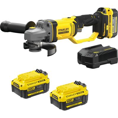 Stanley Fatmax V20 SFMCG400 18v Cordless Angle Grinder 125mm 3 x 4ah Li-ion Battery Charger No Case