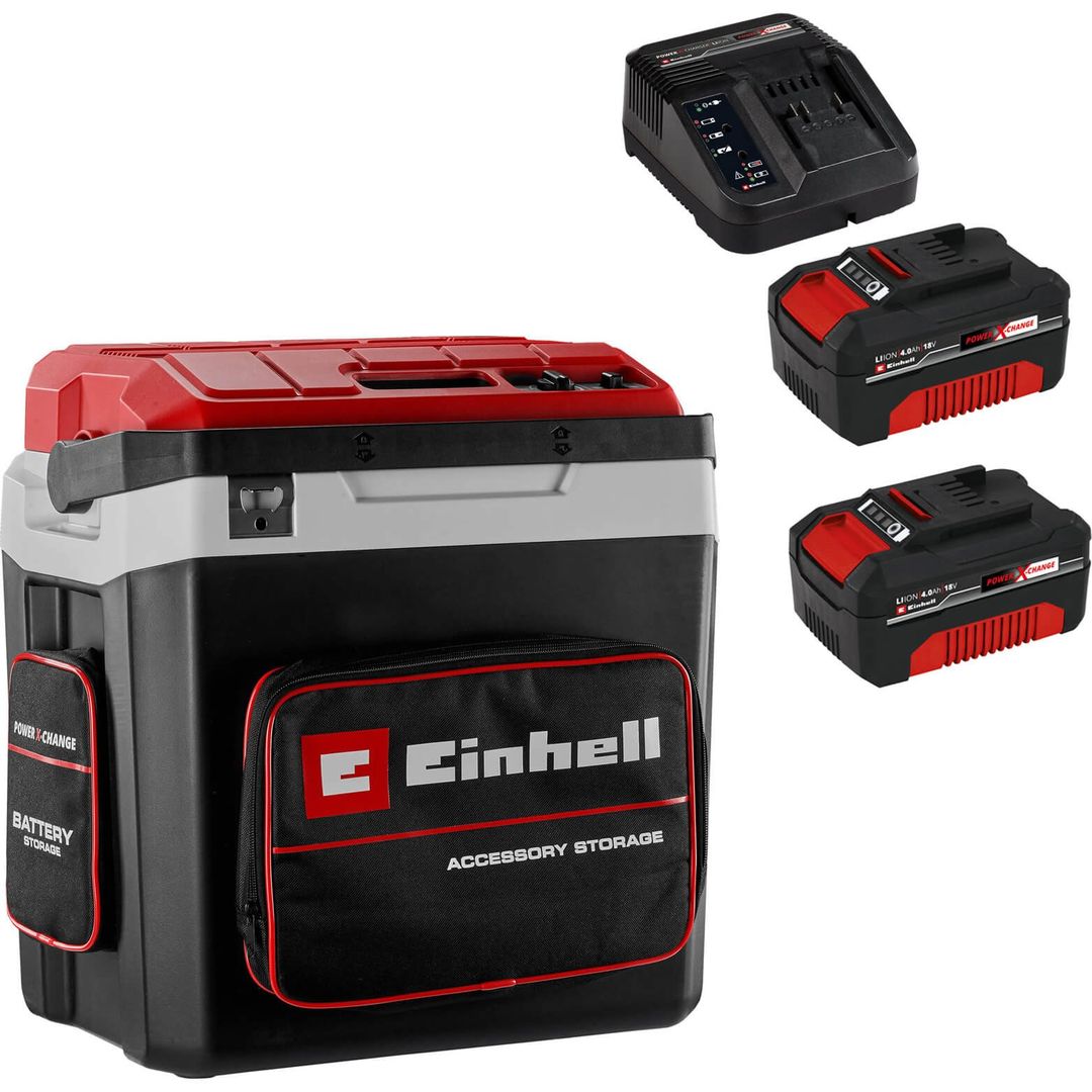 Einhell TE-COL 18/27 Li 18v Cordless Cool Box and Warmer 27L 2 x 5.2ah Plus Li-ion Charger - Image 1