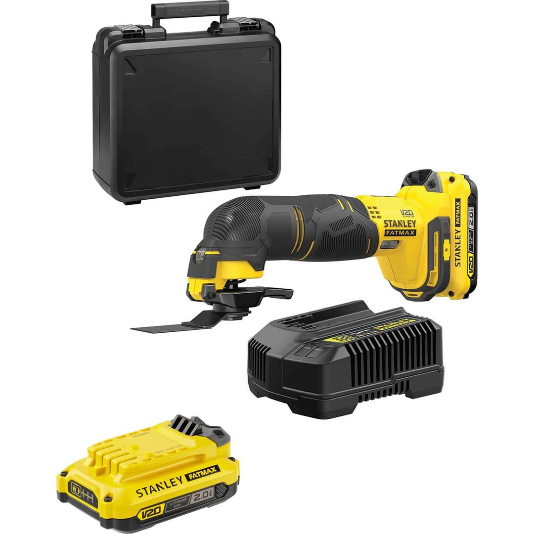 Stanley Fatmax V20 SFMCE500 18v Cordless OIS Oscillating Multi Tool 2 x 2ah Li-ion Battery Charger Case - Image 1