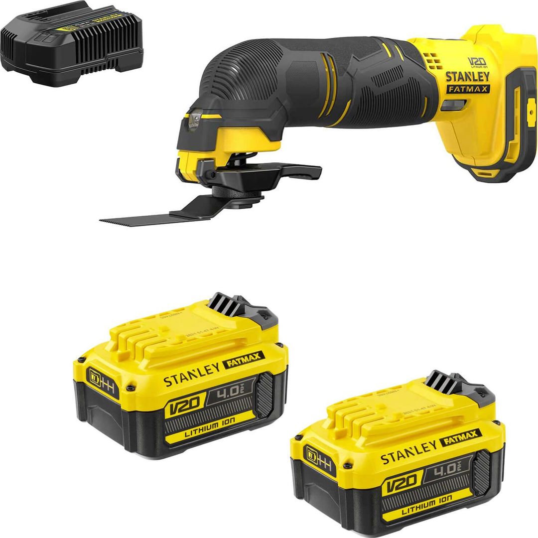 Stanley Fatmax V20 SFMCE500 18v Cordless OIS Oscillating Multi Tool 2 x 4ah Li-ion Battery Charger No Case - Image 1