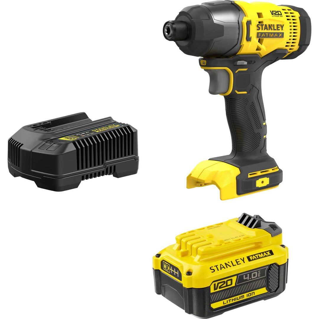 Stanley Fatmax V20 SFMCF800 18v Cordless Impact Driver 1 x 4ah Li-ion Battery Charger No Case - Image 1