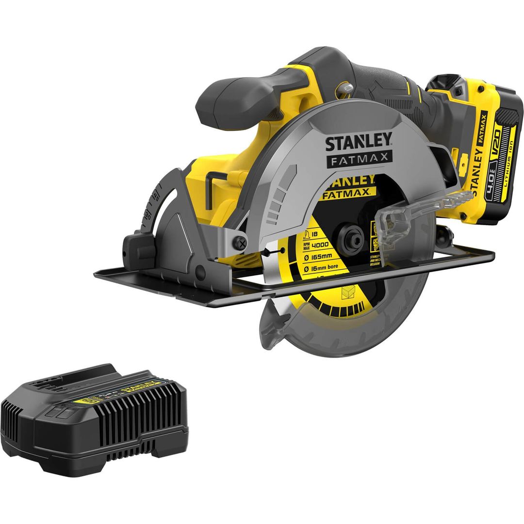 Stanley Fatmax V20 SFMCS500 18v Cordless Circular Saw 165mm 1 x 4ah Li-ion Battery Charger No Case - Image 1