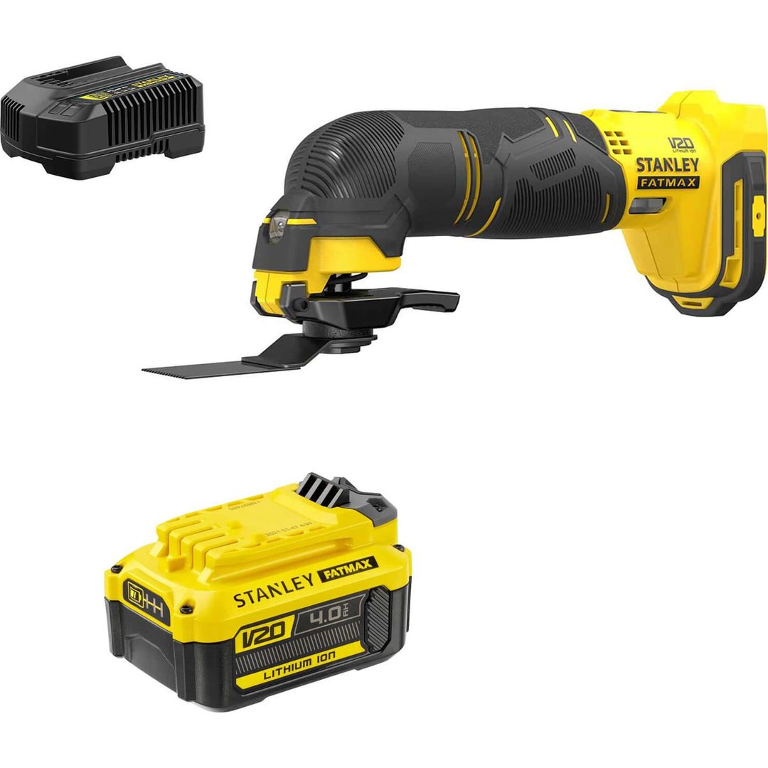 Stanley Fatmax V20 SFMCE500 18v Cordless OIS Oscillating Multi Tool 1 x 4ah Li-ion Battery Charger No Case - Image 1