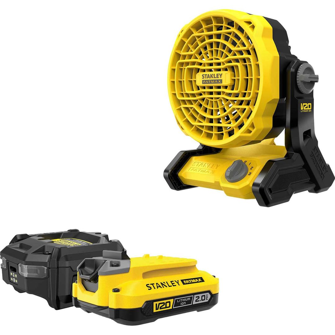 Stanley Fatmax V20 SFMCE001 18v Cordless Fan 1 x 2ah Li-ion Charger - Image 1