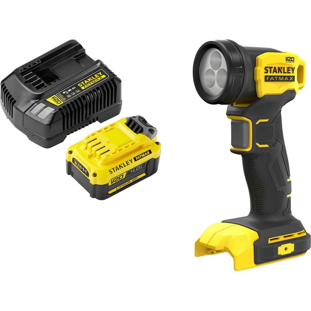 Stanley Fatmax V20 SFMCL020 18v Cordless Flashlight Torch 1 x 4ah Li-ion Charger No Case - Image 1