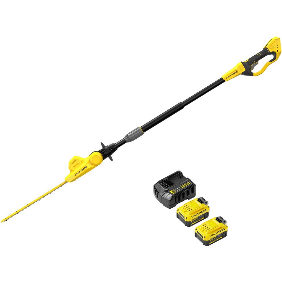 Stanley Fatmax V20 SFMCPH845 18v Cordless Pole Hedge Trimmer 450mm 2 x 4ah Li-ion Battery Charger - Image 1