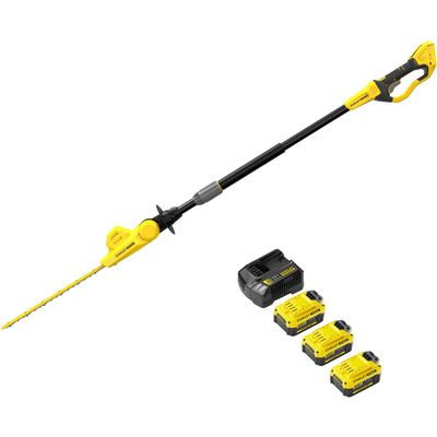 Stanley Fatmax V20 SFMCPH845 18v Cordless Pole Hedge Trimmer 450mm 3 x 4ah Li-ion Battery Charger