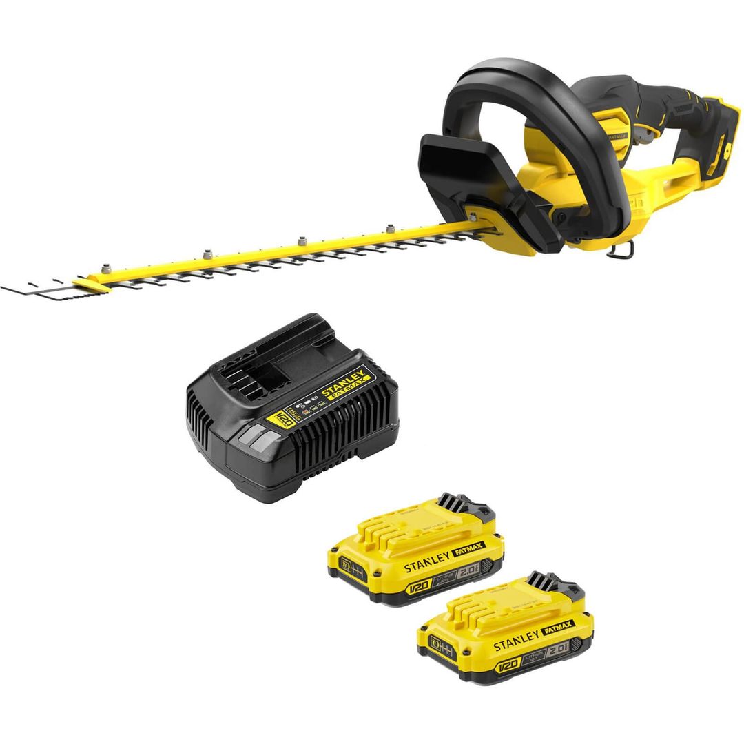 Stanley Fatmax V20 SFMCHT855 18v Cordless Hedge Trimmer 550mm 2 x 2ah Li-ion Battery Charger - Image 1