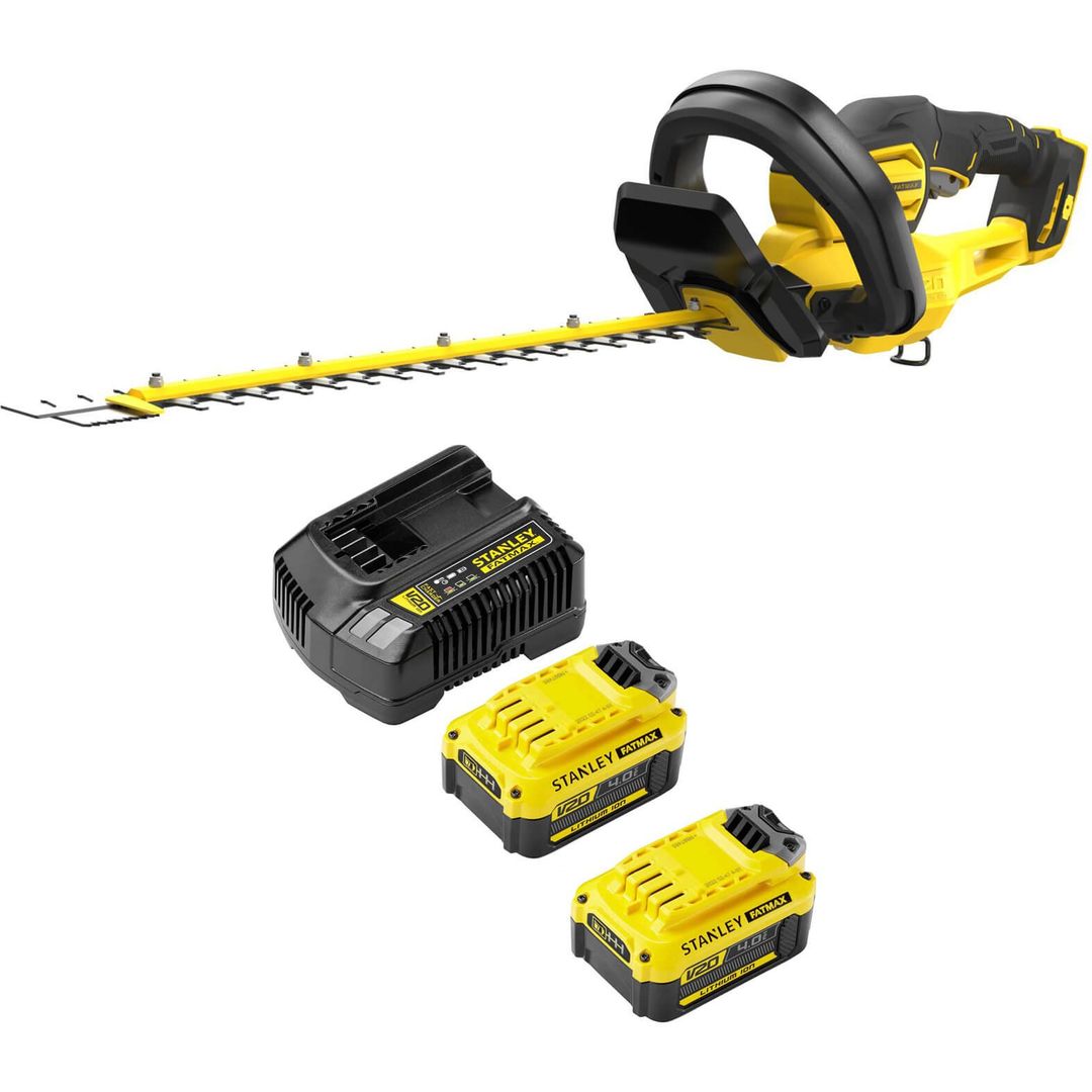 Stanley Fatmax V20 SFMCHT855 18v Cordless Hedge Trimmer 550mm 2 x 4ah Li-ion Battery Charger - Image 1