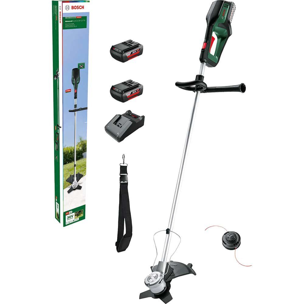 Bosch ADVANCEDBRUSHCUT 36V-23-750 36v Cordless Brush Cutter 230mm 3 x 4ah Li-ion Battery Charger - Image 1