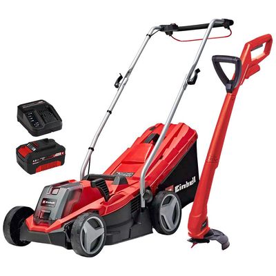 Einhell GE-CM 18/33-2 Li Set 18v Cordless Rotary Lawnmower and Grass Trimmer Kit