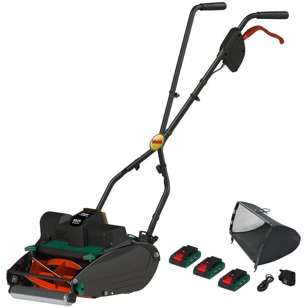Webb WEV2012R 20v Eco Cordless Cylinder Lawnmower 300mm - Image 1