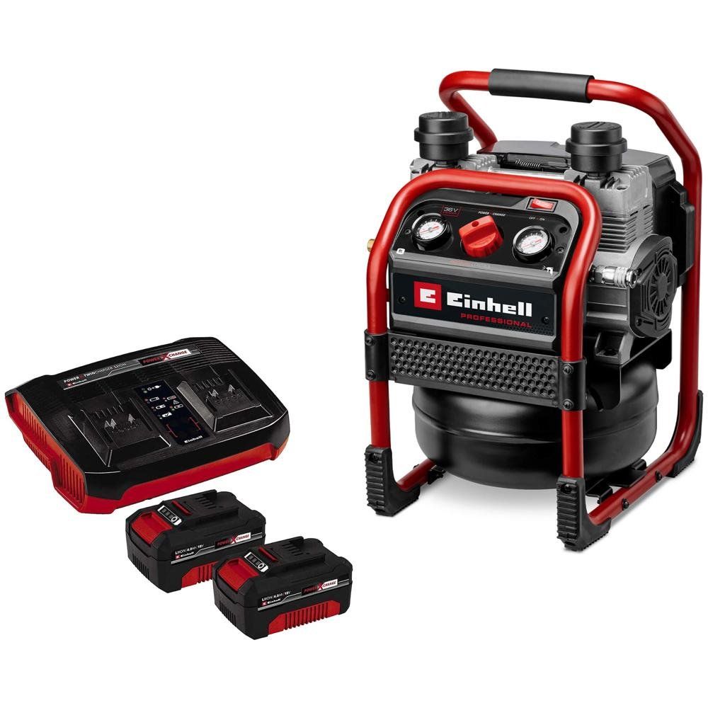 Einhell Professional SILENZZO 36/210 36v Cordless Air Compressor 4 x 5.2ah Plus Li-ion Twin or Dual Battery Charger - Image 1