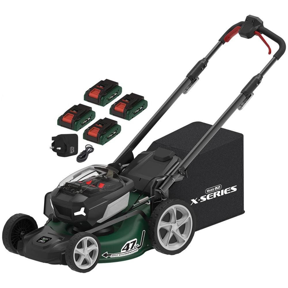Webb X Series WEV20X2LM47SPB 40v Cordless Brushlesss Self Propelled Rotary Lawnmower 470mm - Image 1