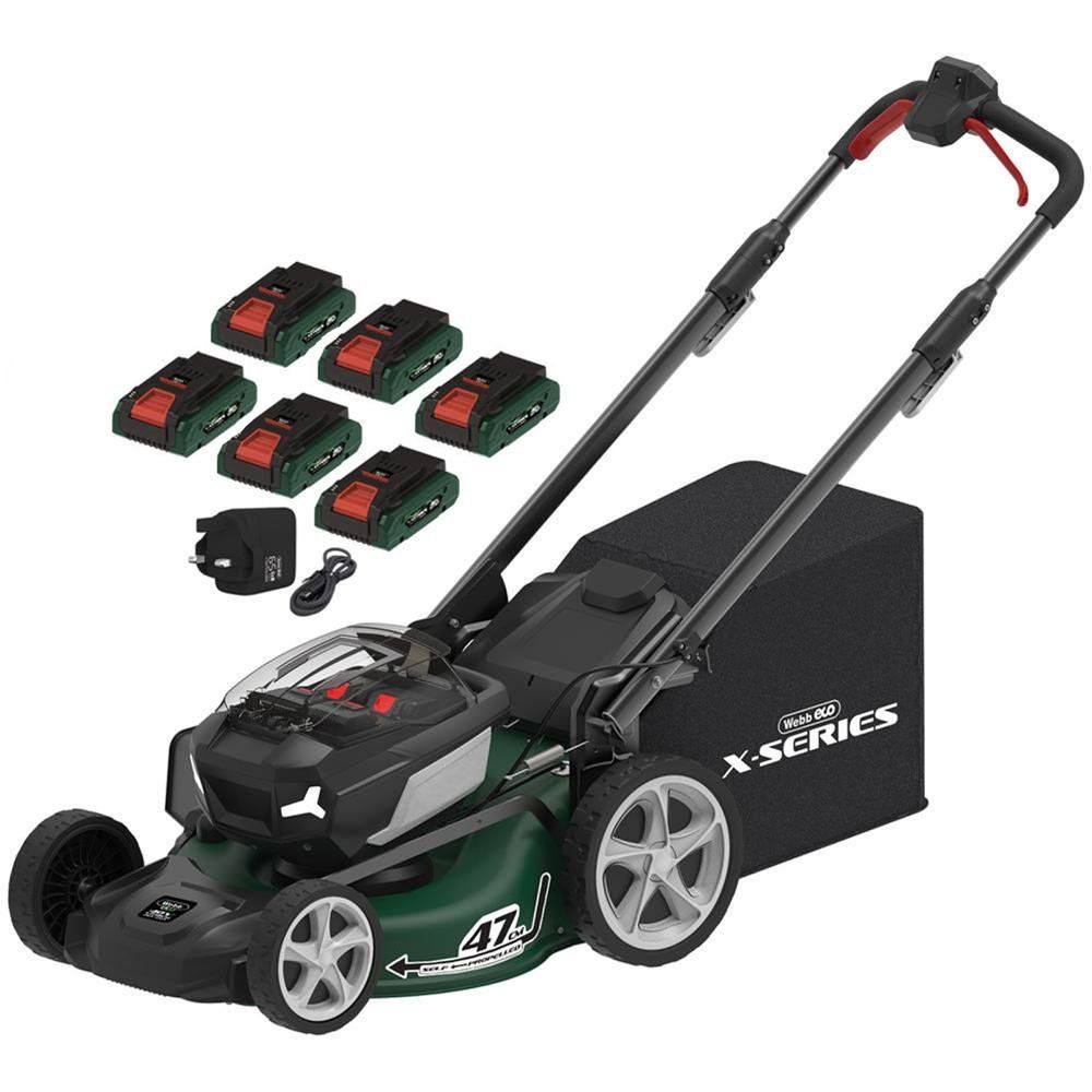 Webb X Series WEV20X2LM47SPB 40v Cordless Brushlesss Self Propelled Rotary Lawnmower 470mm - Image 1